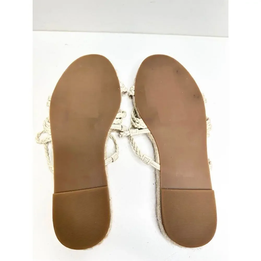Madewell Sandals Womens Size 7 Braided Leather Espadrille Slip‎ On Slide Shoes